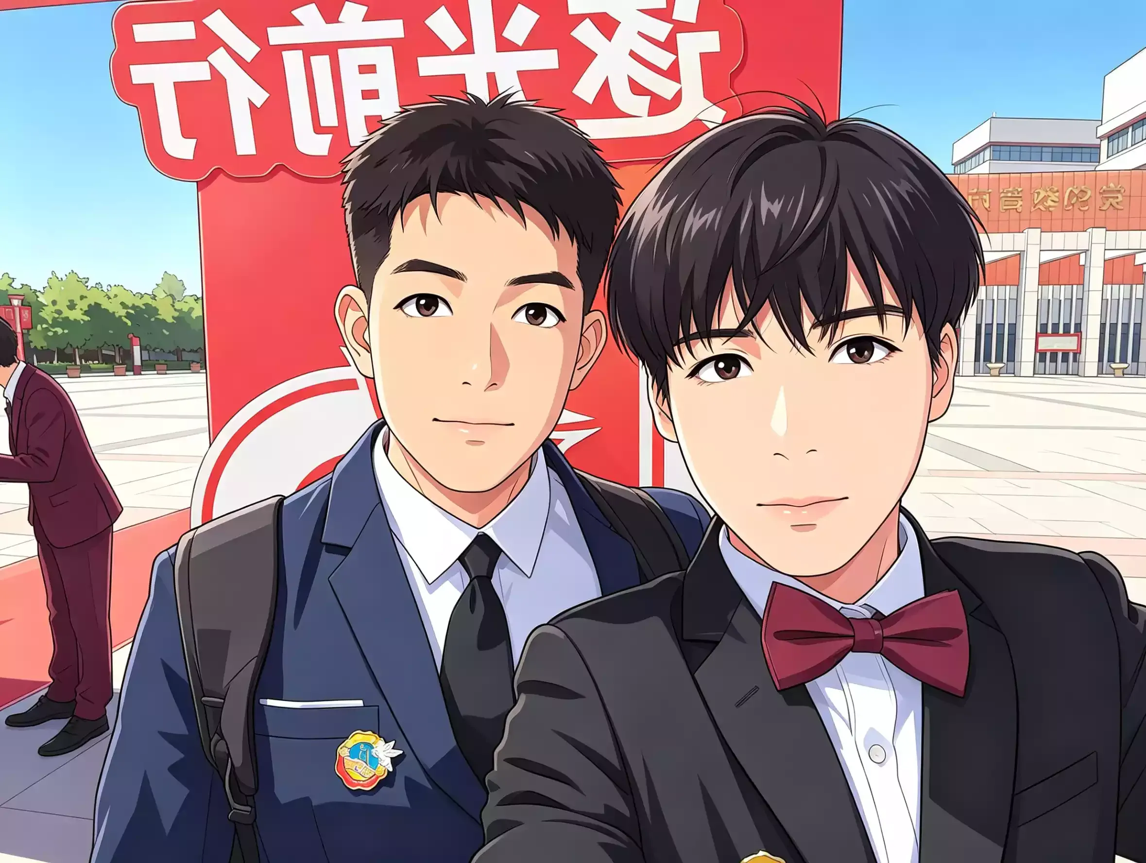 咱俩拍一个,我:行行行,拍一个